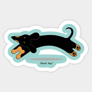 Leaping Doxie Sticker